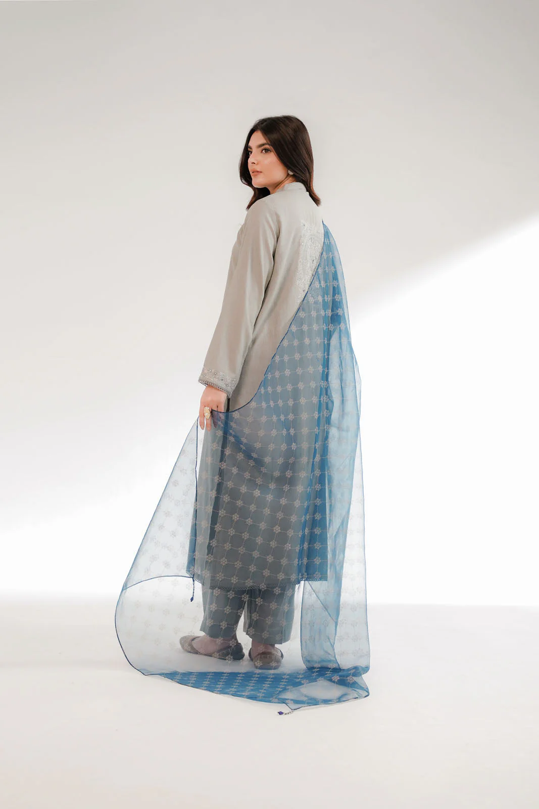 1 Piece Printed Organza Printed Dupattas/Stoles (FD0066) - Image 4