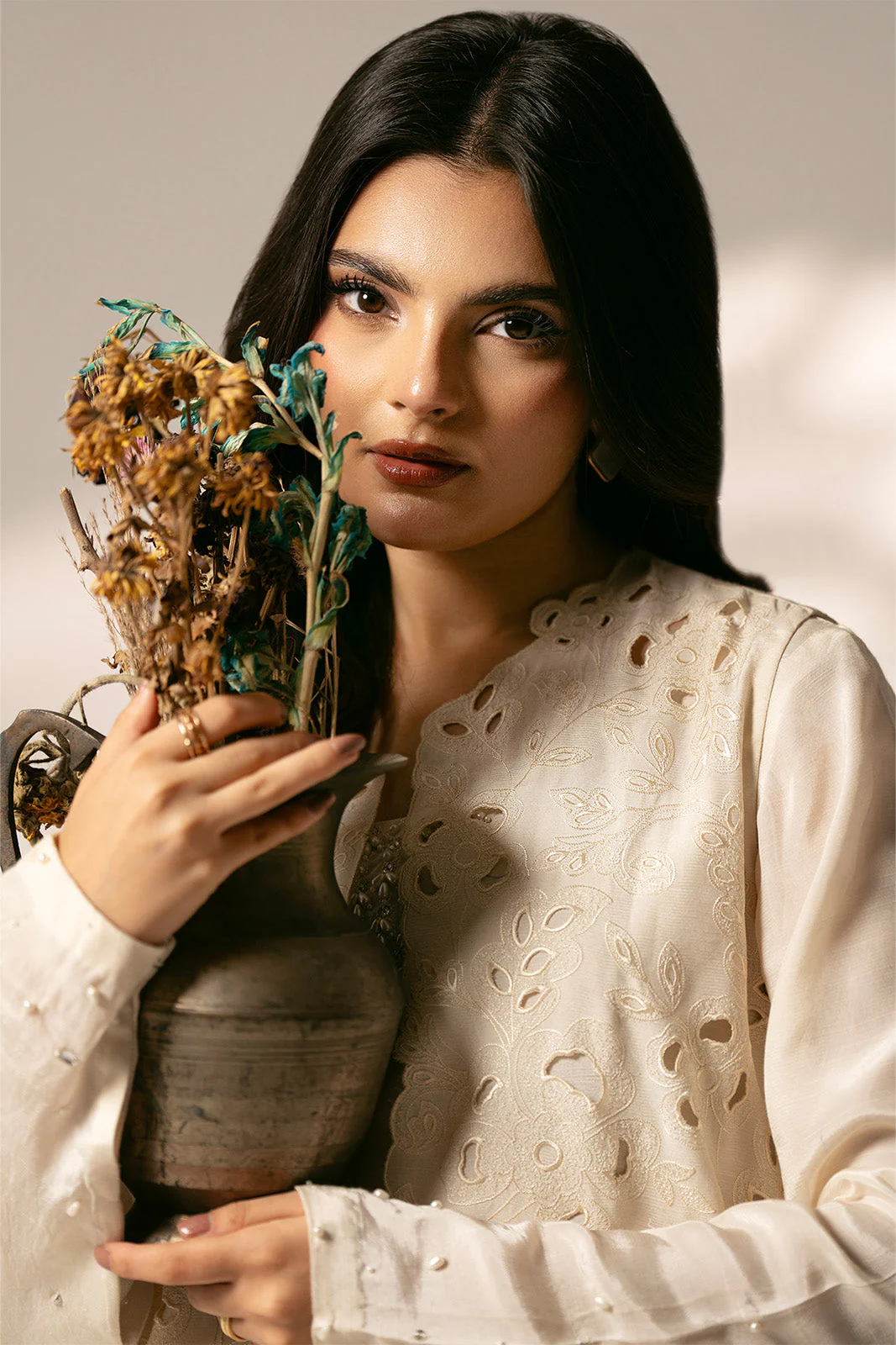 2 Piece Raw Silk Embroidered Suit (FL0074) - Image 6