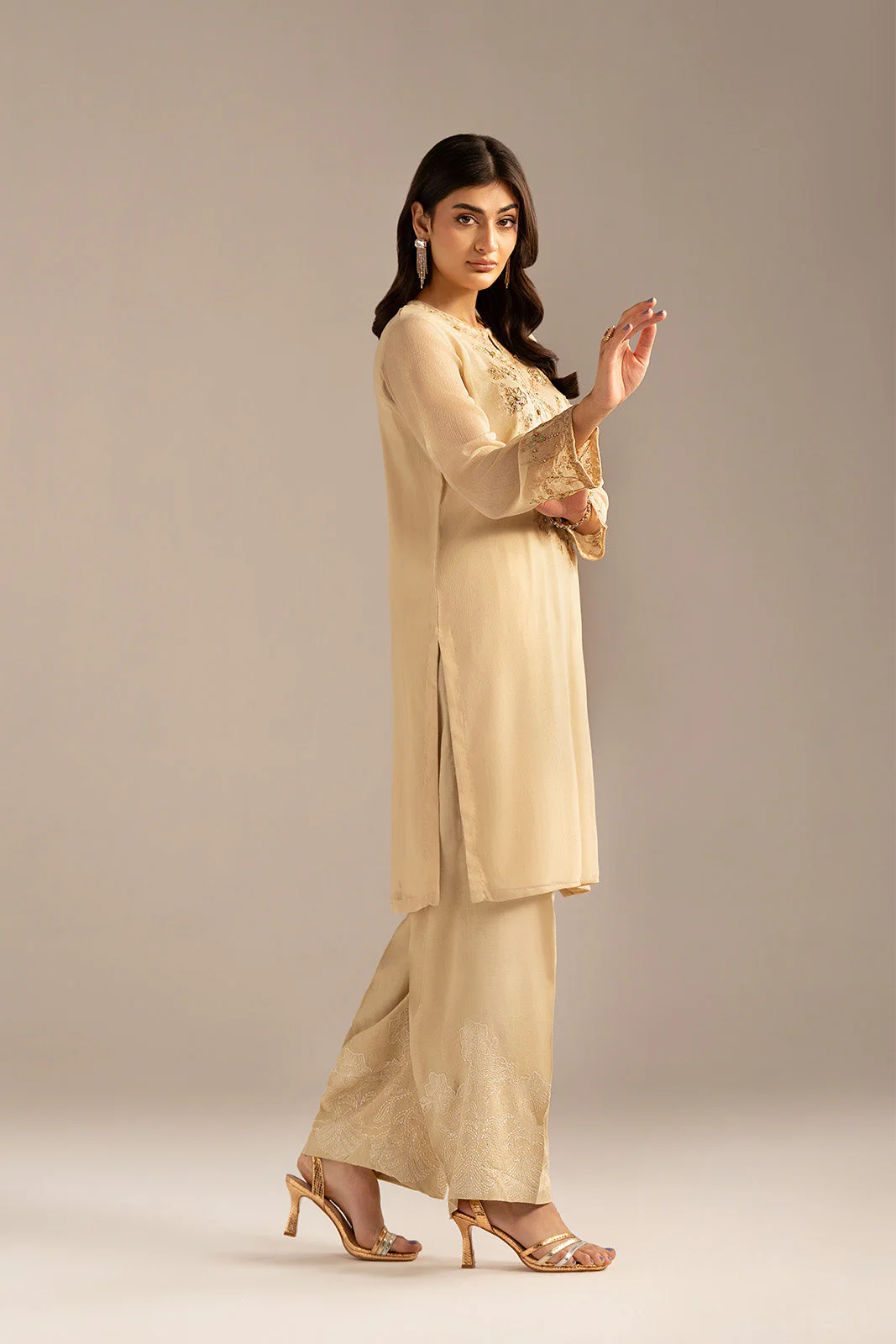 1 Piece Chiffon Embroidered (FL0099) - Image 3