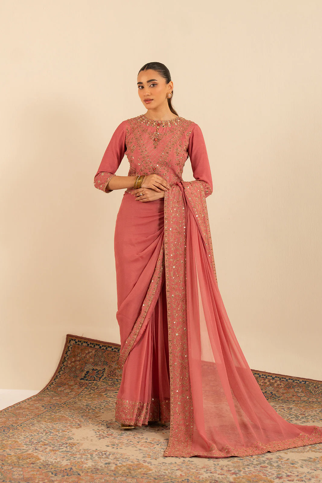 3 Piece Chiffon Embroidered (FW0001) - Image 11
