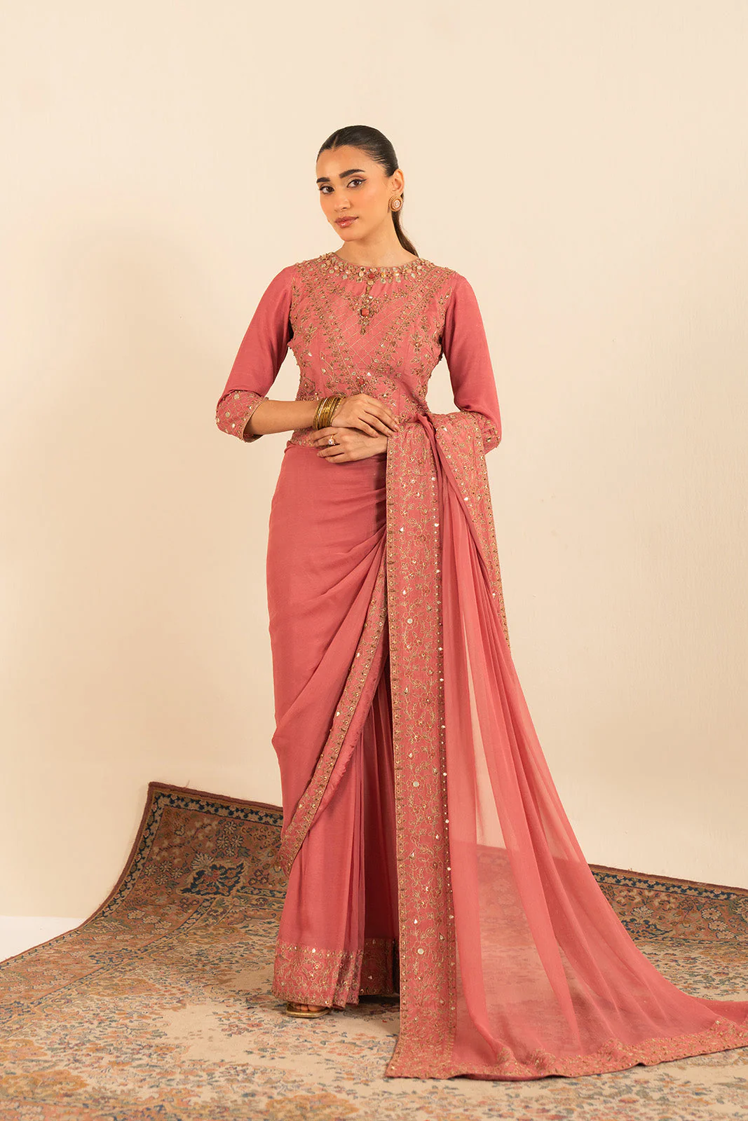 3 Piece Chiffon Embroidered (FW0001) - Image 12