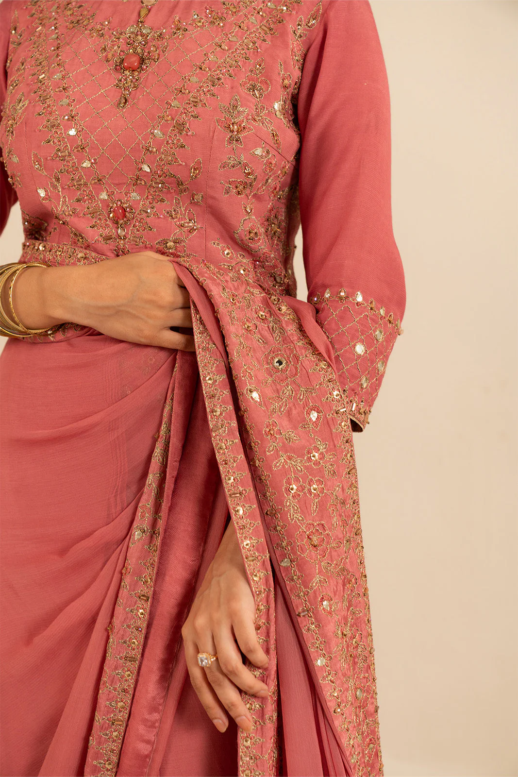3 Piece Chiffon Embroidered (FW0001) - Image 4