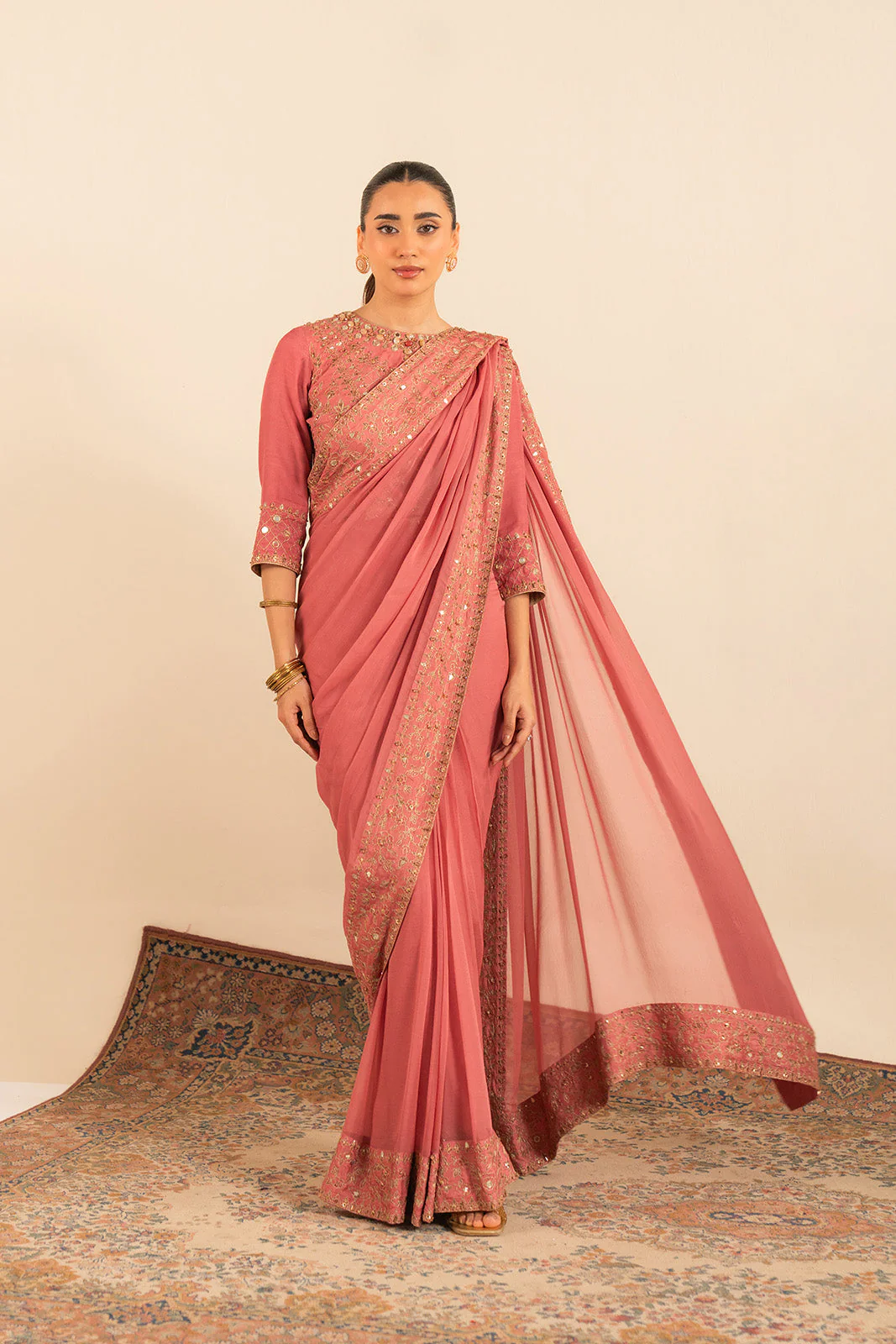 3 Piece Chiffon Embroidered (FW0001) - Image 5